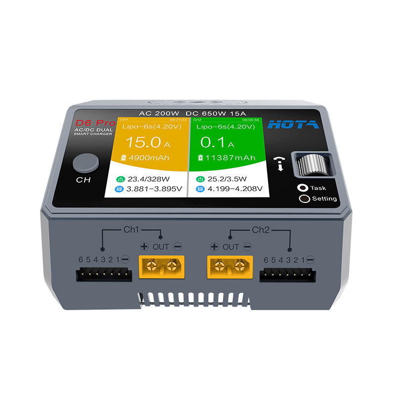 HOTA D6 Pro AC 200W / DC 650W  - Hota D6 Pro Dual Lipo Charger 评论和价格