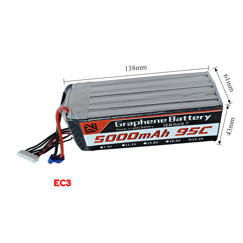 95C High-Capacity 6S 5000mAh L - 6S Lipo Battery 22.2V 5000Mah 评论和价格