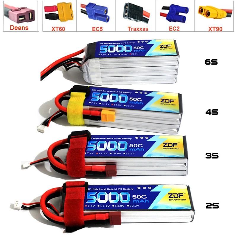 ZDF FPV 450 500 7.4V 11.1V 14. - 6S Lipo Battery 22.2V 5000Mah 评论和价格