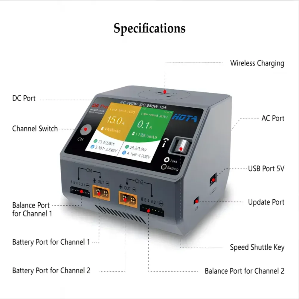HOTA D6 Pro Dual Channel Smart - Hota D6 Pro Dual Lipo Charger 评论和价格