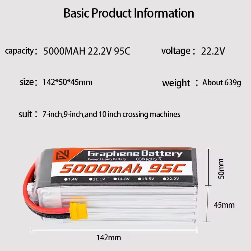 Lipo Battery 6S 5000mAh XT60 X - 6S Lipo Battery 22.2V 5000Mah 评论和价格
