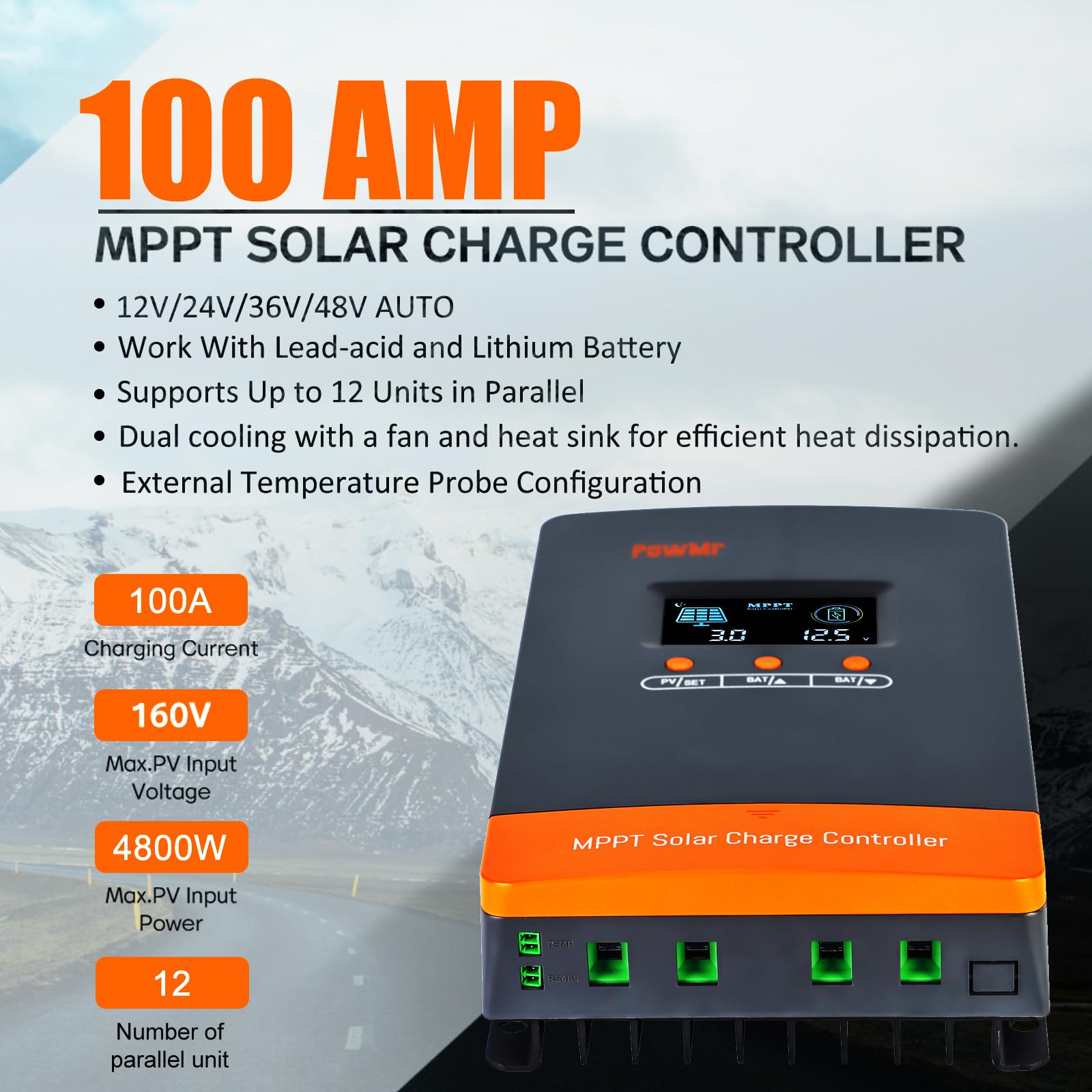 PowMr 100A MPPT Solar Charge C - Lifepo4 12V 100Ah Bms Bluetooth 评论和价格